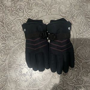 Champion Black & Pink Kids Winter Gloves Size 4/7
